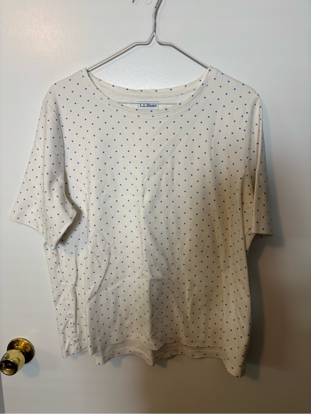 Vintage Quiet Luxury Minimalist Casual L.L. Bean Cream Short-Sleeve Tee 1X Plus